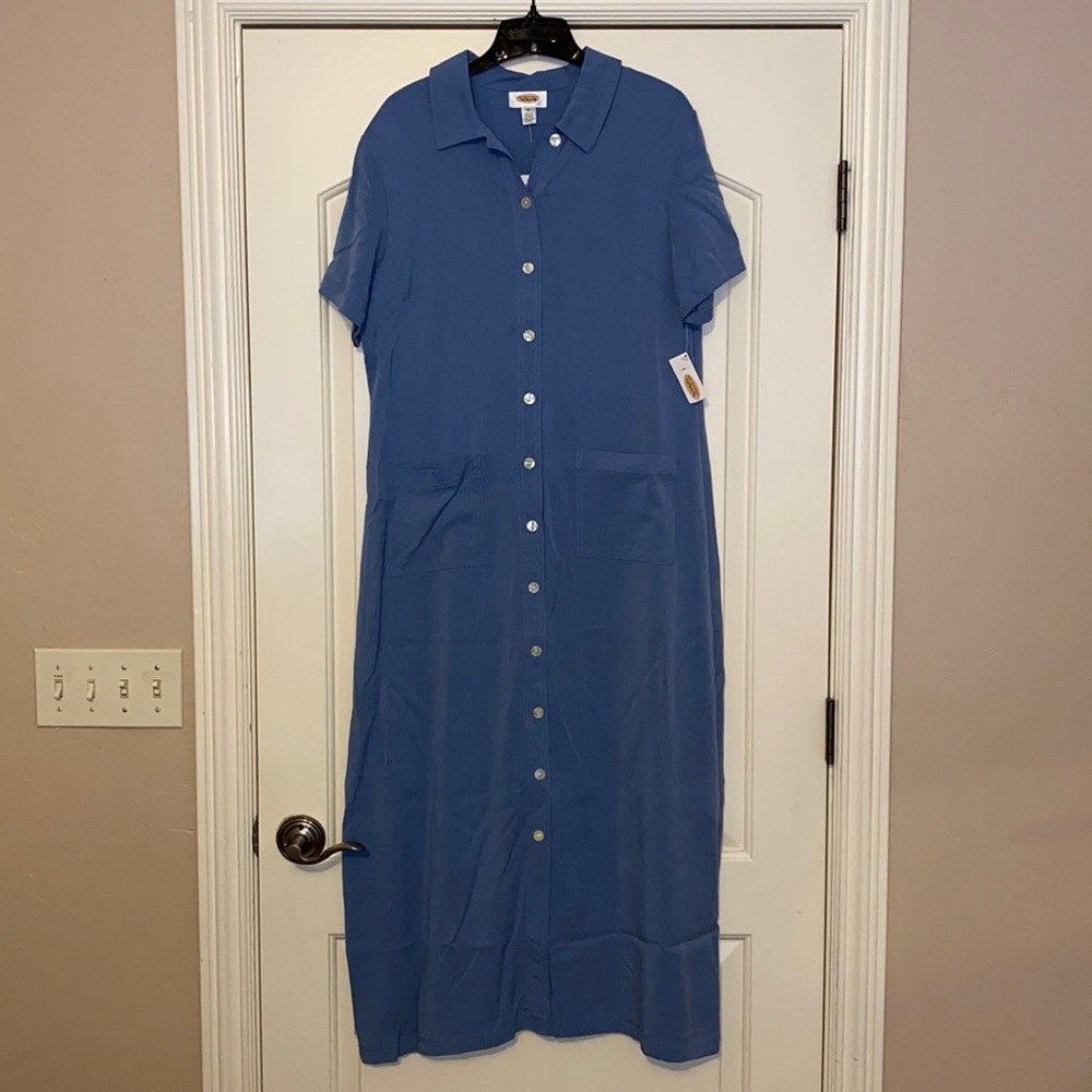 NWT Talbots Short Sleeve Tencel Shirtdress - Solid